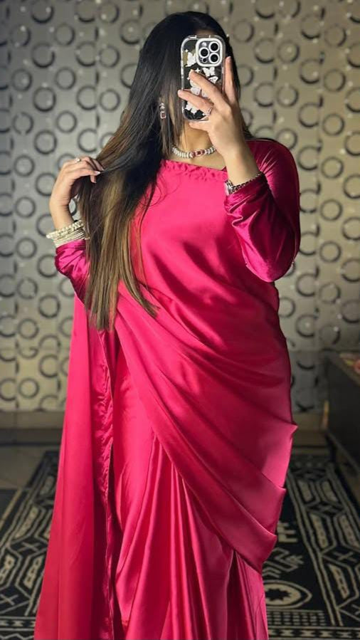 Simple Silk Saree (Stitched)
