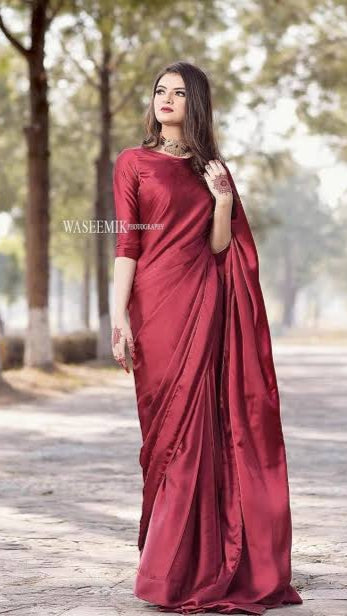 Simple Silk Saree (Stitched)