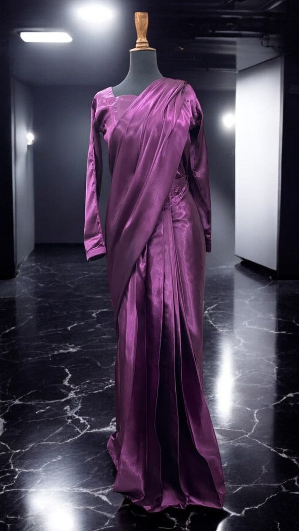 Simple Silk Saree (Stitched)