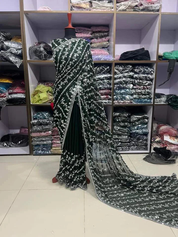 Elegance Net embroidery with pulse Saree