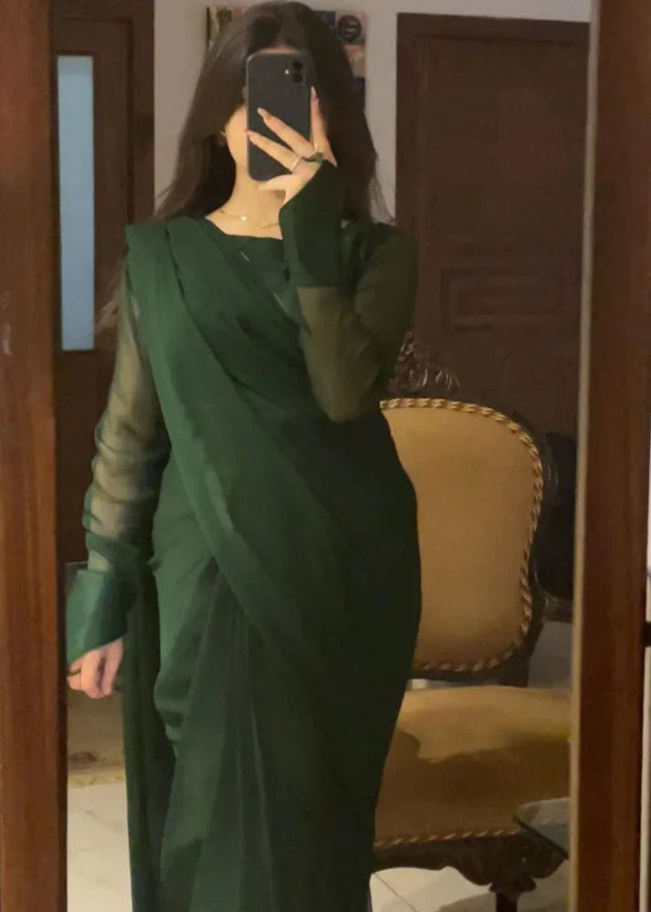 Luxury Simple Chiffon Saree