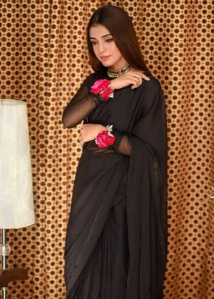 Luxury Simple Chiffon Saree