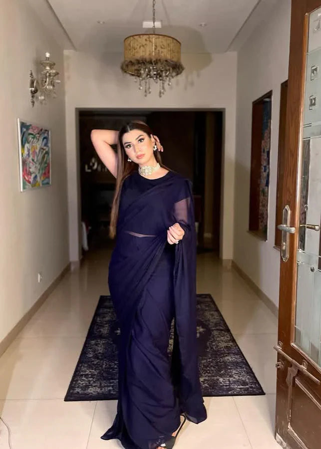 Luxury Simple Chiffon Saree