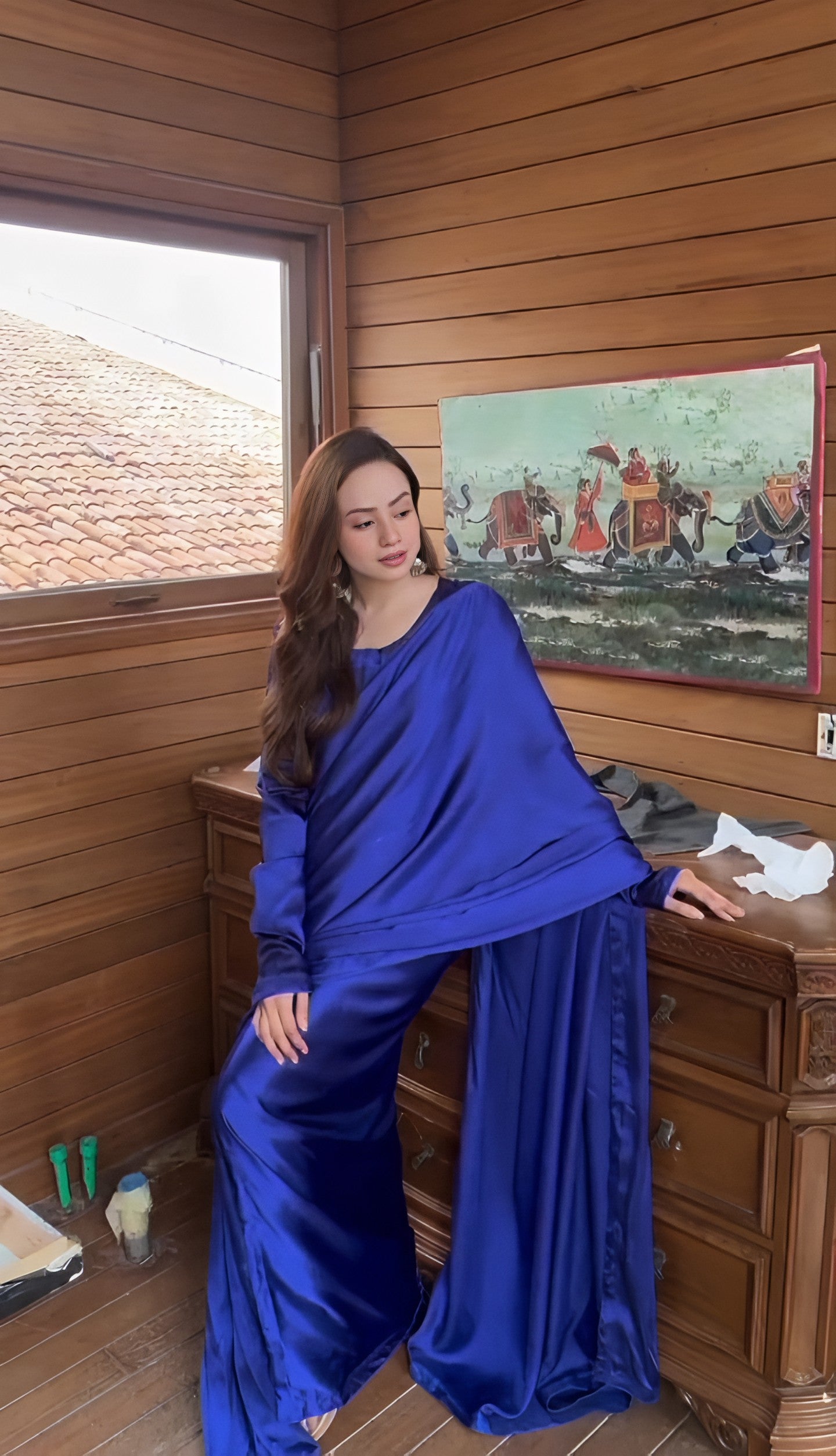 Simple Casual Saree (Stitched)