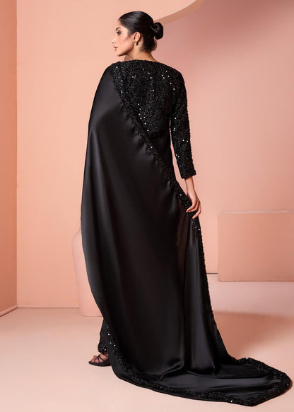 Black Shamoze Saree with Sequence Work