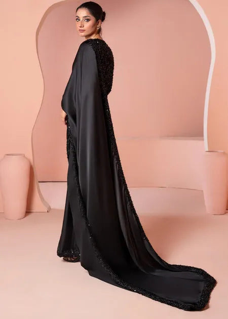 Black Shamoze Saree with Sequence Work