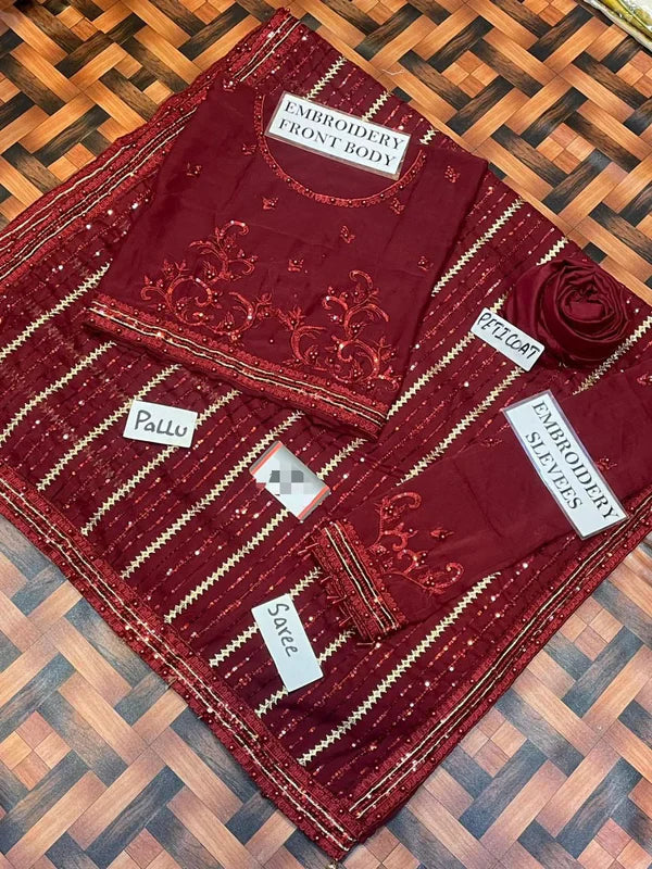 Maryam Nafeez Stitched Saree