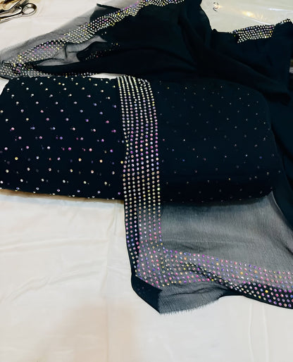 Luxury Diamond Stone Suit (Stitched)✨