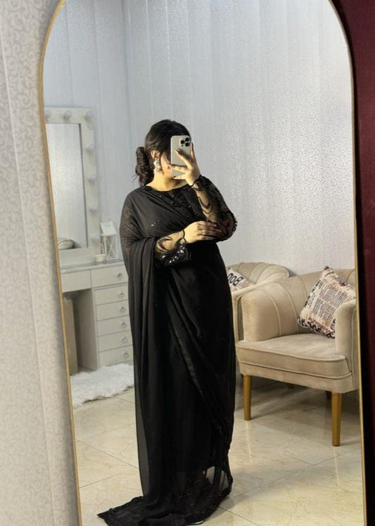 Regal Charm Heavy Embroidered Silk Saree